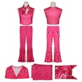 thumbnail image 3 of Disfraz de muñeca de película para niñas, traje de festival con cuello en V y estampado de estrellas (150) 3 piezas, 3 of 9