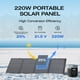 thumbnail image 2 of EF ECOFLOW Panel solar portátil de 220 vatios, célula solar tipo N de alta eficiencia de conversión del 25%, panel solar plegable NextGen con soporte ajustable, IP68 impermeable para camping RV sistem, 2 of 5