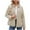 Beige, variant on qolati Women's Winter Quilted Jackets Long Sleeve Button Down Plaid Puffer Jacket Trendy Casual Outerwear Coats with Pockets