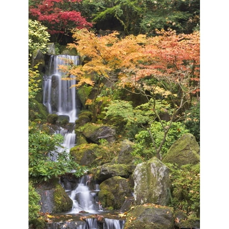 Outdoor Furniture Stores Portland Oregon Heavenly Falls and Autumn Colors, Portland Japanese Garden, Oregon, USA Print Wall Art By William Sutton ()