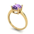thumbnail image 2 of Solitaire Engagement Ring for Women - 2ct Simulated Alexandrite in 18K Yellow Gold Promise Ring, 2 of 6
