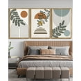 thumbnail image 6 of SHENIFY large 24x36in3pcs Natural Framed Botanical Boho Wall Art Modern Plant Leaf Bohemian Wall Decor Abstract Geometry Lines Prints Ready to Hang, 6 of 6