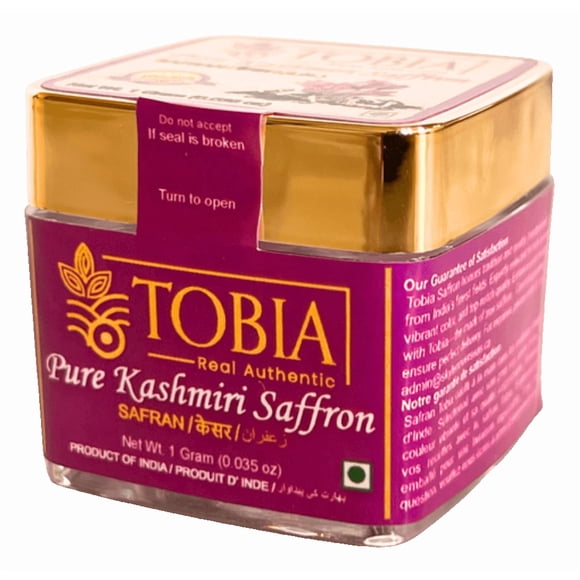 Safran du Cachemire Pur, 1 Gramme, Couleur et Arôme Naturels pour Thé, Lait, Desserts