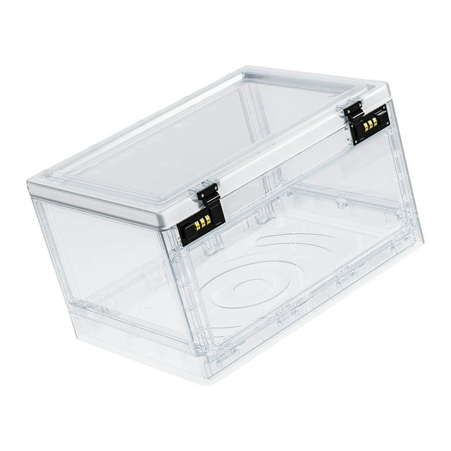 Caja transparente con bloqueo de contraseña, contenedor de almacenamiento bloqueable, organizador, tableta con contraseña, caja de bloqueo de teléfono Macarena Contenedor de almacenamiento con cerradura