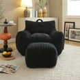 thumbnail image 2 of Jopath Giant Bean Bag Chair,Giant Plush Bean Bag Chair For Adults With Armrests And Footstool,Cozy Fluffy Cloud Mini Couch For Living Room, Bedroom & Dorm Black, 2 of 8