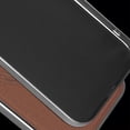 thumbnail image 4 of ELEHOLD for iPhone 13 Leather Magnetic Case Compatible with Mag Safe All-inclusive Lens Protection Matte Metal Bumper Frame Slim Fit Lightweight Anti-Scratch Protective Case,Brown, 4 of 9