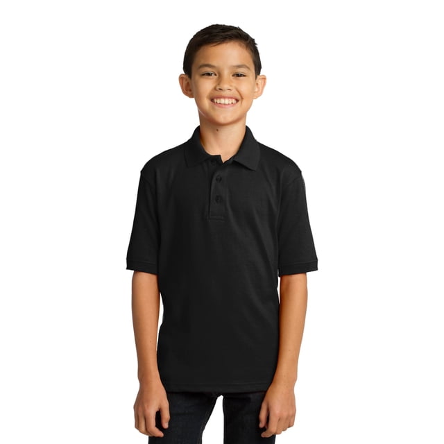 Polo de punto jersey de mezcla central para j?venes de Port & Company?. KP55Y Puerto & Compa??a KP55Y