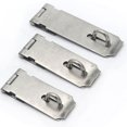 thumbnail image 3 of 2Pcs 4 Inches Padlock Hasp Door Clasp Hasp Lock Latch Stainless Steel Lock for Fastening Gate Cabinet Door (Silver), 3 of 8