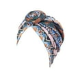 thumbnail image 1 of Sonducket Cubierta de sombrero musulmán con nudo de turbante, accesorios de estilismo con estampado Floral cómodo, gorro de pérdida de moda Type3 NO3, 1 of 6