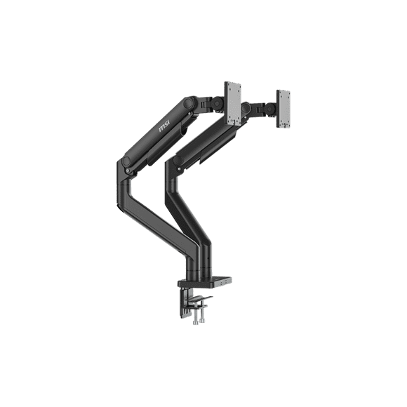 MSI MAG MT201D - Premium Heavy Duty Dual Monitor Stand Arms, 17-45" Support, VESA Compatible, Adjustable Spring Mount - Black