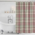 thumbnail image 3 of Buffalo Plaid Shower Curtain, Waterproof Shower Curtains for Bathroom, Farmhouse Red Green Beige Check Gingham Washable Fabric Bathtub Curtain Set Bath Decor with 12 Hooks Extra Long 72"x96", 3 of 8
