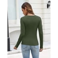 thumbnail image 5 of Zeagoo Women's Sping Fall Basic T-Shirt Long Sleeves Henley Ribbed Knit Shirt Slim Fitted Casual Tops, 5 of 8