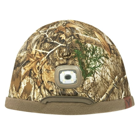 HOT SHOT Men's Camo Triton Rechargeable LED Lighted Fleece Beanie - Realtree Edge Outdoor Hunting