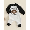 thumbnail image 3 of Newborn Baby Boy Football Season Jumpsuit Sundays are for Football with Daddy Sweatshirt Romper Playsuit Fall Clothes, 3 of 8