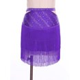 thumbnail image 4 of Jizyo Jupes de Danse Latine pour Femmes Ballroom Tango Salsa Rumba Jupe à Franges Swing Tenue de Danse Violet P, 4 of 7