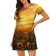 thumbnail image 1 of Fotbe Sunflower Sunset Rainfall Bata de Dormir para Mujer con Estampado, Camisón de Algodón de Manga Corta, Ropa de Dormir Casual, 1 of 6