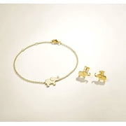 FANCIME White/Yellow/Rose Gold Plated 925 Sterling Silver High Polished Cute Mini Small Lucky Elephant Family Dainty Link Bracelet For Women Girls, 15+3 cm