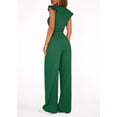 thumbnail image 6 of EASYBRA Women Casual Two Piece Outfit Ruffle Sleeve Top and Pleated Wide Leg Pants Summer Fashion Set, 6 of 8