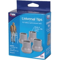 Carex Walker & Bath Bench Tips, 1 1/8", Gray, Mobility Accessories for Seniors, 4 Count