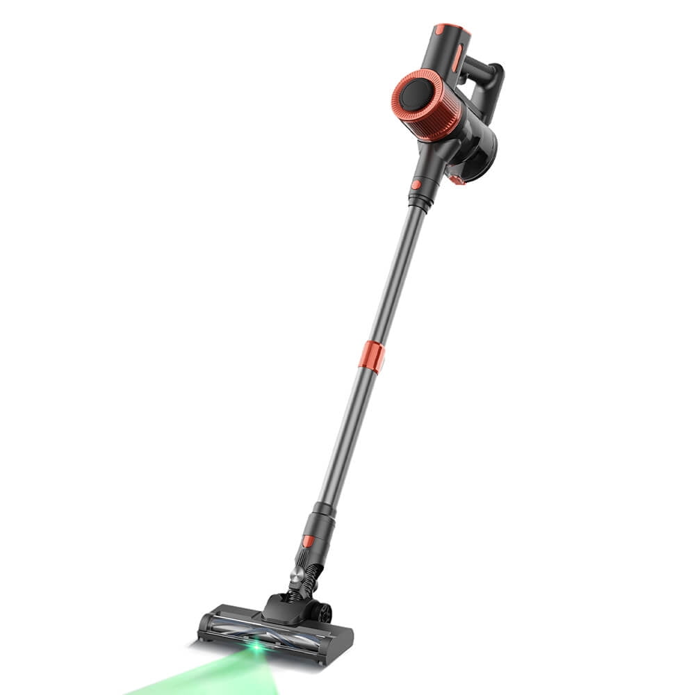 Cordless Vacuum Cleaner – 23KPa Suction, 40min Runtime, 2 Work Modes, Telescopic Metal Tube, & LED Headlight JIGOO C200