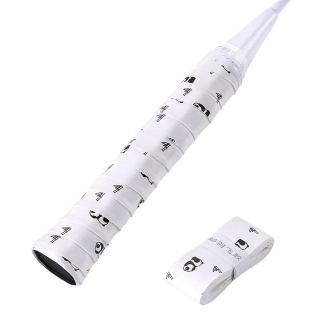 Anti-slip PU Badminton Racket Overgrip Tape, Sweat Absorbent & Breathable Multiuse Grip Wrap for Tennis, Squash, Pickleball, Racquetball, Cute Panda Design, 6-Pack, All Colors