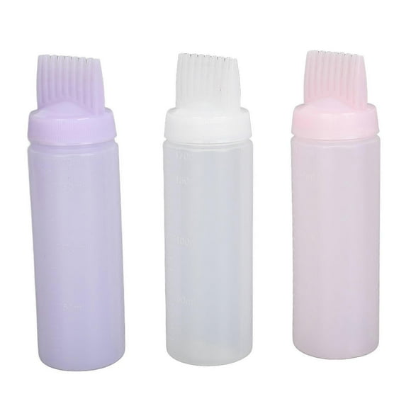 3pcs Comb Applicator Bottle with Precise Scale 3 Colors Easy to Control Hair Coloring Brush Bottle for Hair Dye