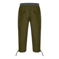 thumbnail image 3 of HOOMEUMY Men's Summer Capri Pants Loose Fit Lightweight Stretch Breathable Casual Drawstring Cargo 3/4 Pants with Pockets Green XXL, 3 of 5