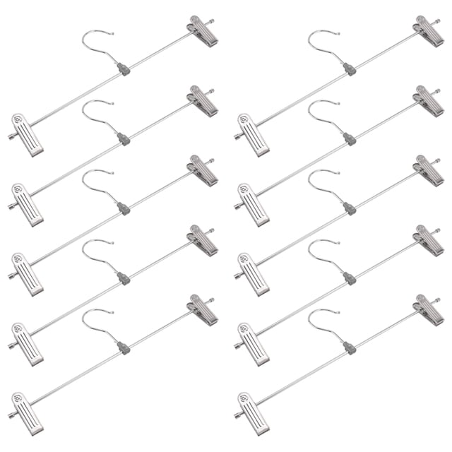 Perchas para Pantalones, Falda con Clips Que Ahorran Espacio, Ajustables Ropa, Paquete de 10