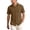 Brown, variant on Mens Brown Crinkle Texture Button Down Shirt - Relaxed Fit Short Sleeve Casual Top with Chest Pocket,Size S