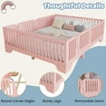 thumbnail image 6 of Mirightone Full Montessori Bed with Rails and Doors, Wood Bed Frame Full with Slats, No Box Spring Needed, Pink, 6 of 9