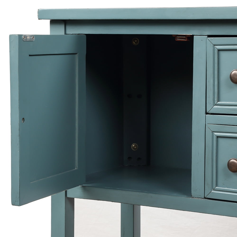 Lowestbest 46" Buffet Sideboard Console Table, Console Entryway Table with Bottom Shelf, Storage Cabinet for Kitchen Room, Blue Lowestbest 46" Buffet Sideboard Console Table, Console Entryway Table with Bottom Shelf, Storage Cabinet for Kitchen Room, Blue