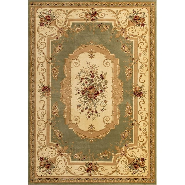 Unique Loom Tapis Motif Médaillon Versailles 10' x 14' Rectangle Vert/ivoire
