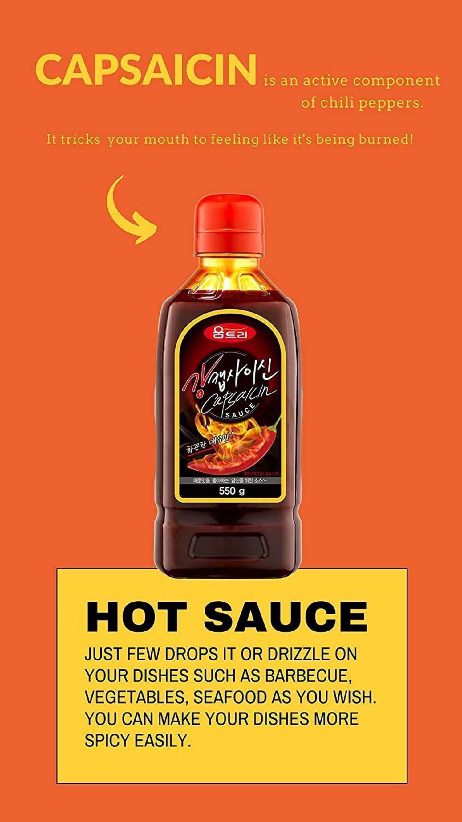 Woomtree Hot Sauce Capsaicin Oil, 19.4 oz - Bottle | Made in Korea |