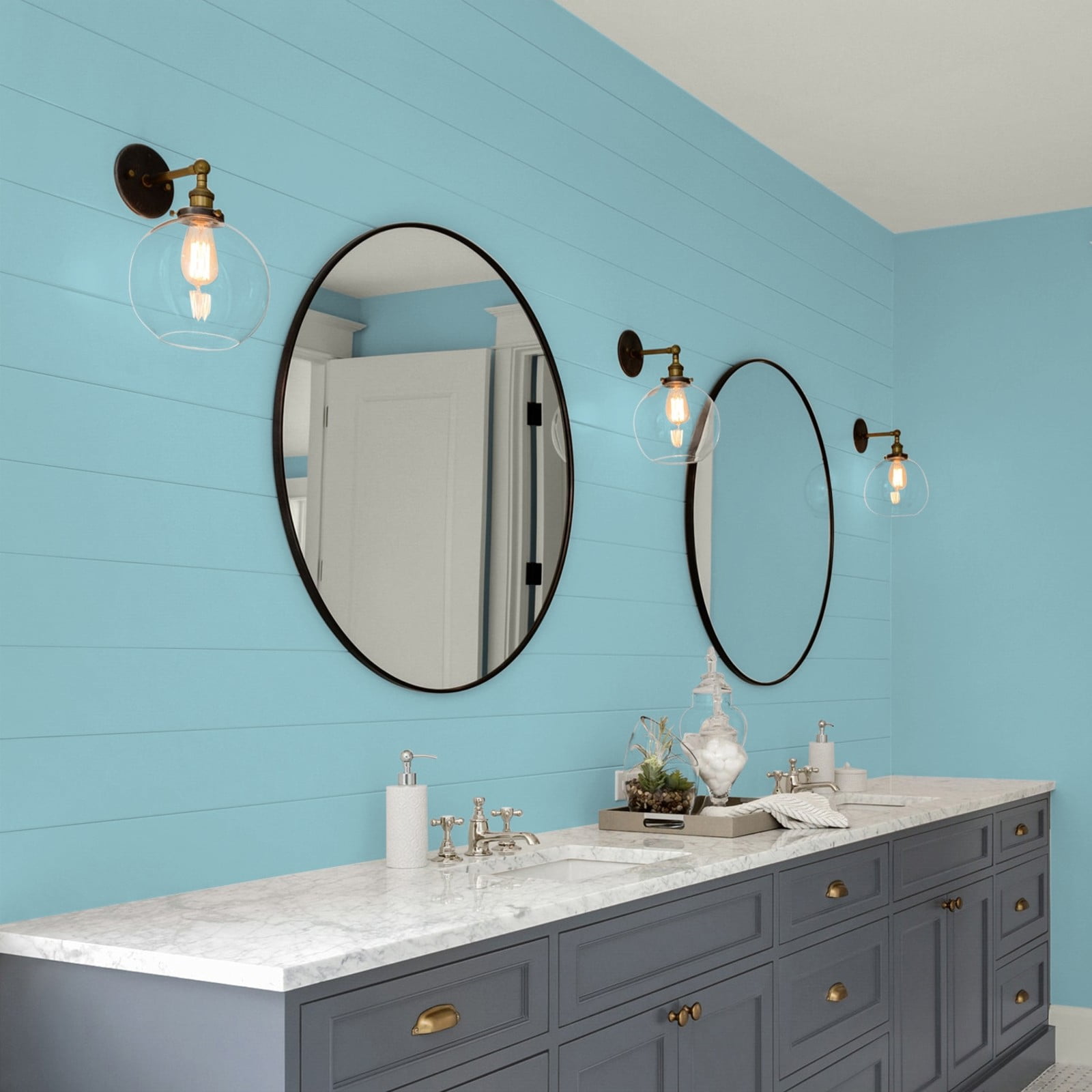 Glidden Glidden Kitchen Bath and Laundry Kingston Aqua / Blue, Eggshell Interior Paint with Primer, 1 Gallon