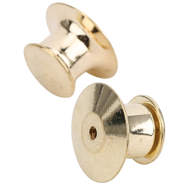 50pcs Brooch Pin Backs, Brass Material Flat Hat Name Tags Easy Installation Spring Fasteners for Display Book, Lanyard, Bag 7 X 10mm