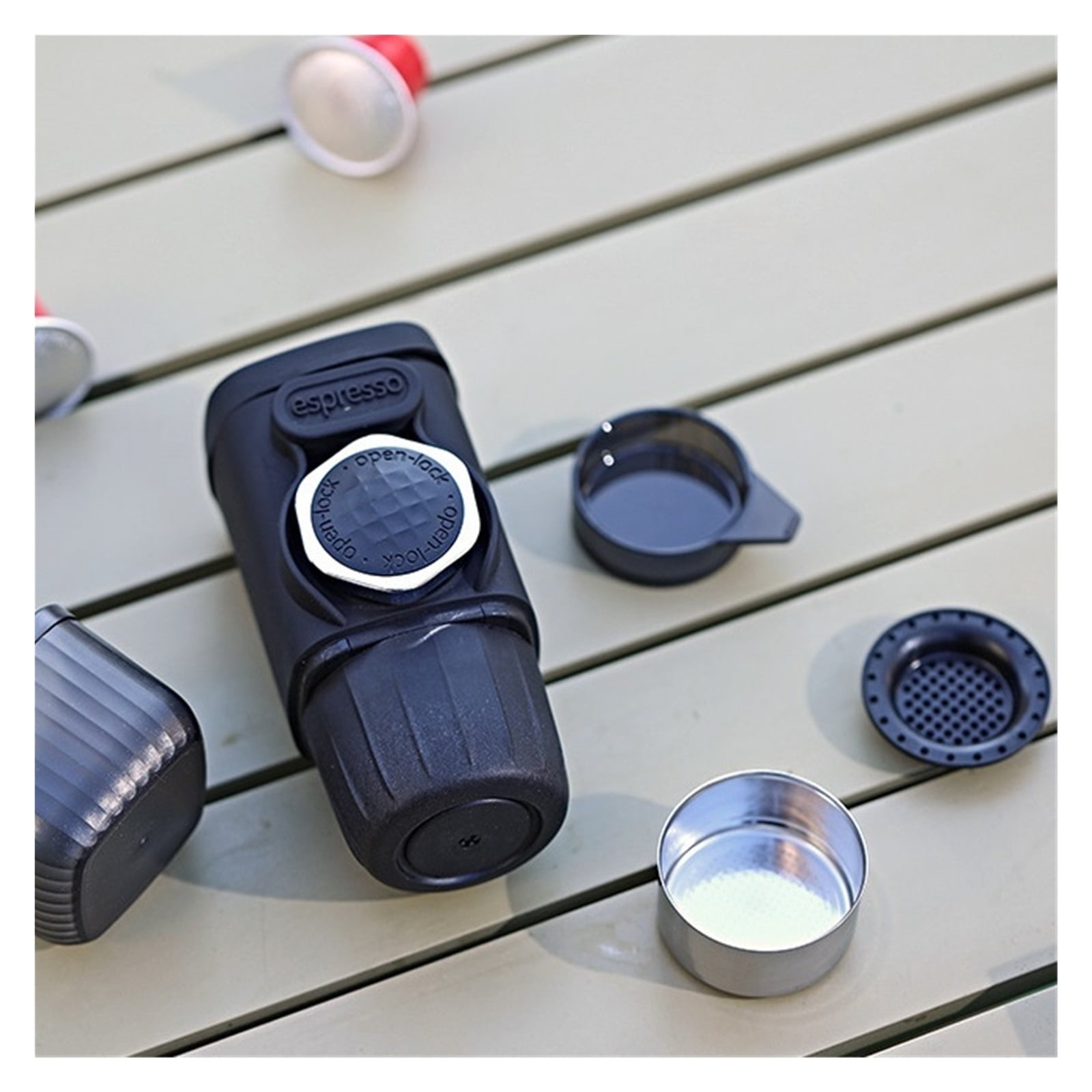 Portable Hand Pressure Coffee Machine Capsule Coffee Powder Household Travel Outdoor Small Espresso Machine
