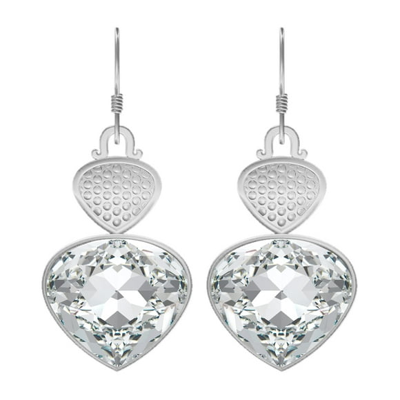 Swarovski Aquamarine Earrings Silver Plated Brass Dangling Earrings for women