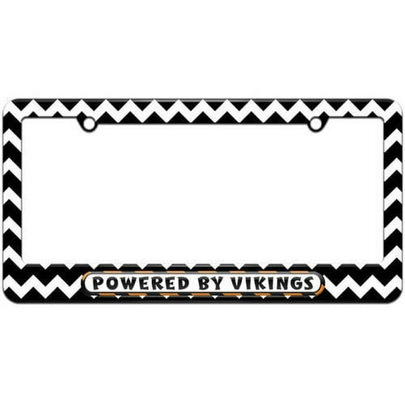 Powered By Vikings License Plate Tag Frame, Multiple Colors