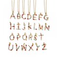 thumbnail image 2 of Collares de mujer - Letra inglesa P Collar colgante con incrustaciones de piedras preciosas de colores Cadena de clavícula Joyería de mujer Feliz Sencillez, 2 of 3