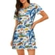thumbnail image 1 of Fotbe Marine Animals Bata de Dormir para Mujer con Estampado, Camisón de Algodón de Manga Corta, Ropa de Dormir Casual, 1 of 6