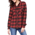 thumbnail image 6 of Unique Bargains Women's Halloween Costume Check Roll Up Sleeves Button Down Shirt, 6 of 8