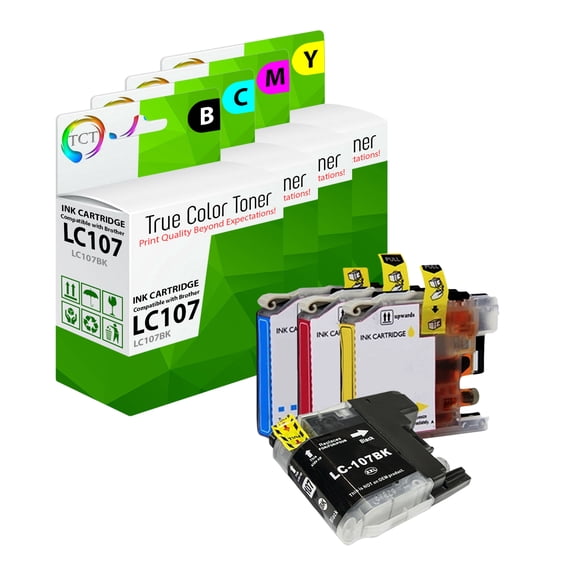 TCT LC107 LC105 Ink Cartridge 4 Pack - Compatible With Brother LC107 LC105 LC107BK LC105C LC105M LC105Y