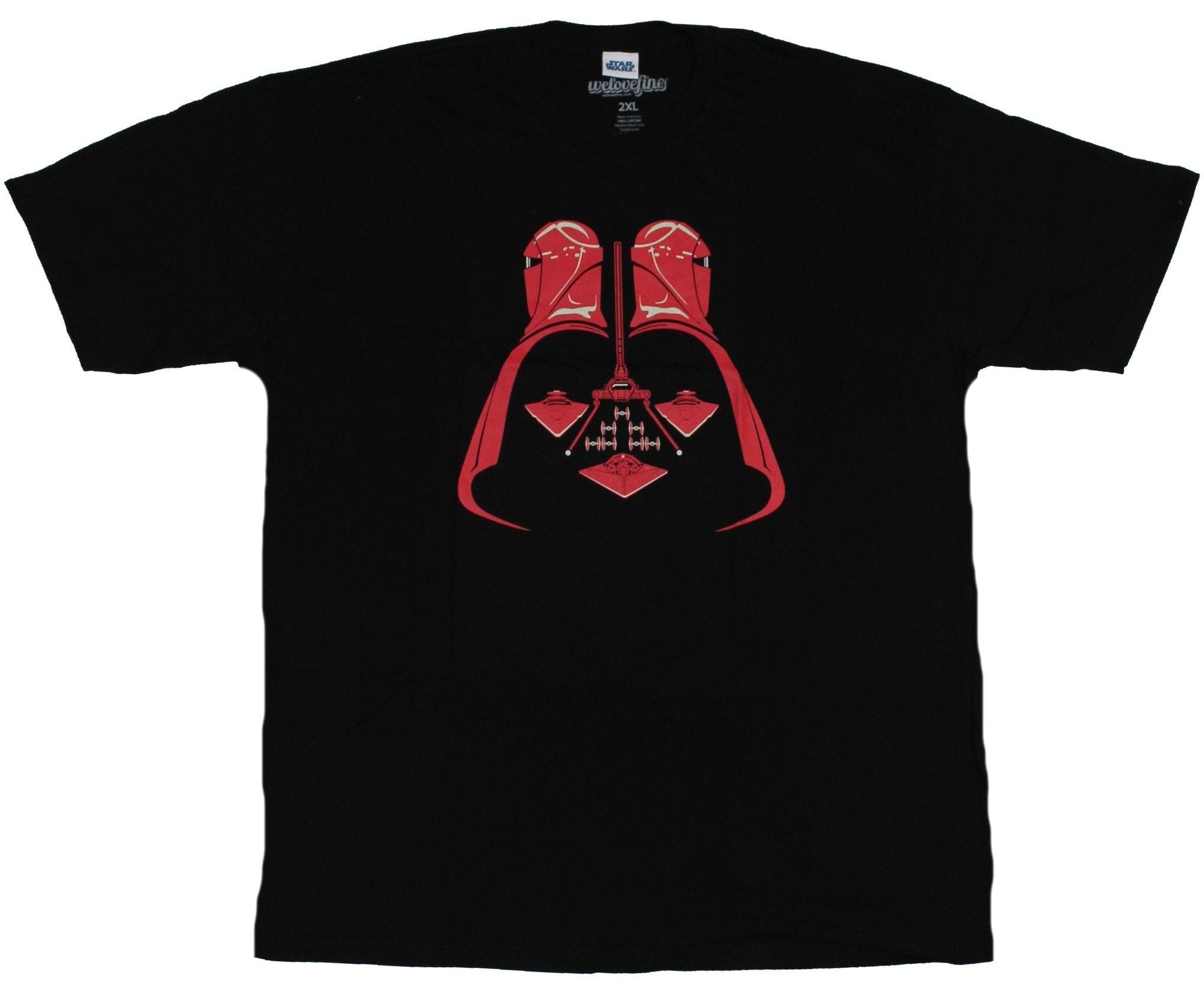 Star Wars Mens TShirt Darth Vader Face Composed Of Imperial Guard & Ships (3XLarge