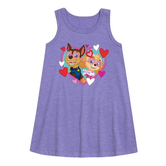 Paw Patrol - Chase Sky Hearts - Toddler and Youth Girls A-line Dress