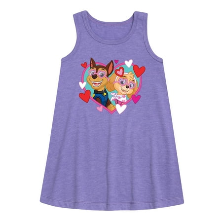 

Paw Patrol - Chase Sky Hearts - Toddler and Youth Girls A-line Dress