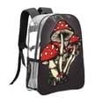 thumbnail image 3 of Kdxio Red Mushrooms Clear Backpack, Transparent Bookbag for School for Women Men, Capacity Clear Bag for College, Travel, 3 of 7