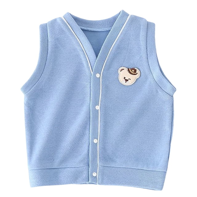 Jgppe Baby Cotton Waist Basic Comfy Solid Color Sleeveless Snap Warm Waistcoat Vest Spring Fall 3-9 Years