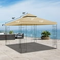 thumbnail image 2 of ZOPan 10x10 FT Gazebo Replacement Canopy Top Cover 2-Tiered Upgraded Patio Sunshade UV Protection, Canopy Cover ONLY (Beige), 2 of 9