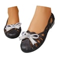 thumbnail image 2 of HOWPAY Jelly Mesh Ballet Flats for Women Hollow out Closed Toe Slip on Sandals Casual Lightweight Summer Beach Clear Jelly Shoes Black 37, 2 of 9