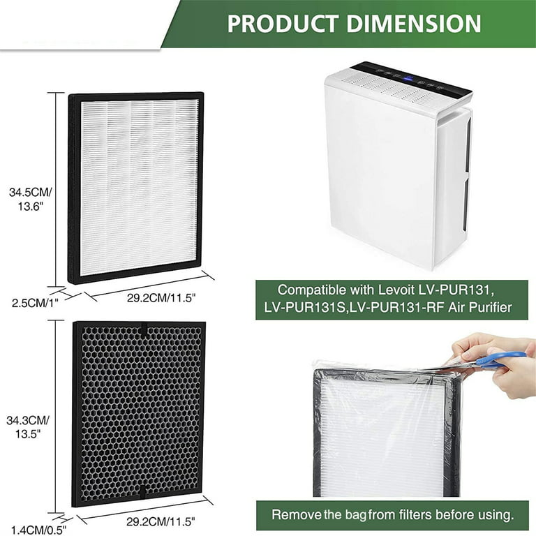 LV-PUR131 Filters Compatible with LEVOIT LV-PUR131 and LV-PUR131S Air  Purifier